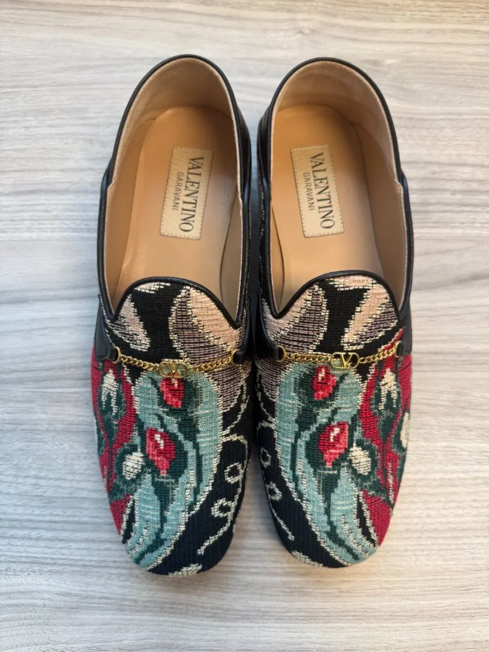 Valentino Garavani Men's VLogo Jiggie Gobelin Jacquard Loafers